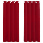 Valencia Luxury Faux Silk Curtain Set Polyester & Rayon Material 66x90", Fuchsia