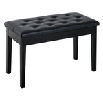 Classic Piano Bench Padded Seat Makeup Stool Solid Wood | One Size | Black