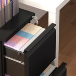 Steel File Cabinet With Lock Hanging Bar For Letter A4 | One Size | Black