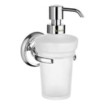 Frosted Glass 250ml Soap Dispenser With Chrome Wall Mount | Polished Chrome
