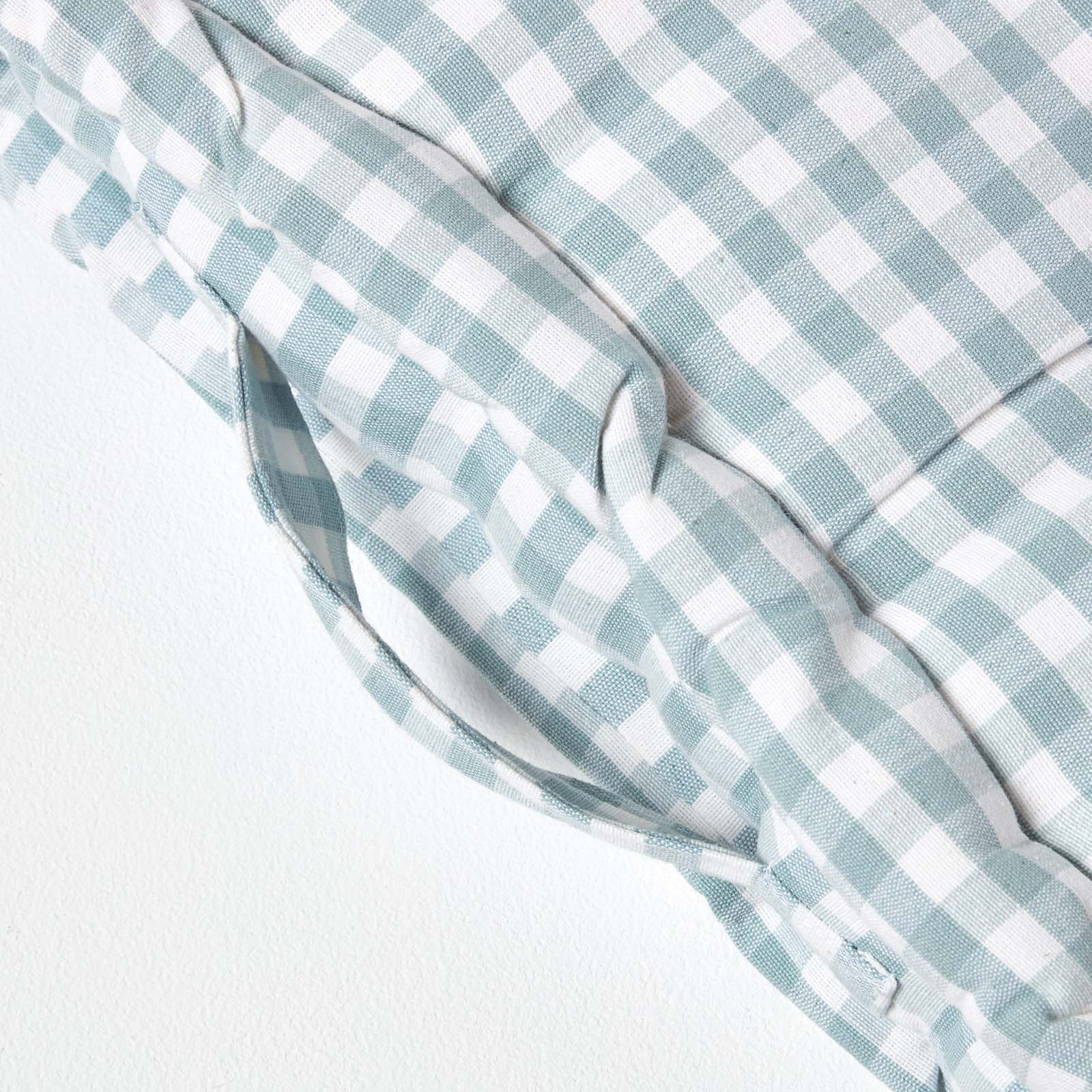 Cotton Gingham Check Floor Cushion | 50cm x 50cm | Blue