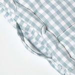 Cotton Gingham Check Floor Cushion | 40cm x 40cm | Blue