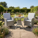 Hampton Rattan 2 Seat Bistro Set In Dove Grey | 2 Seat | Light Grey