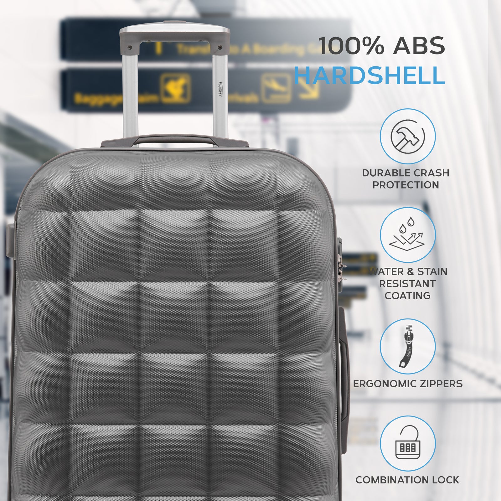 Large 29" Hard Shell Bubble Design Check-in Suitcase Hold Luggage Bag 20kg+ | Large | Anthracite