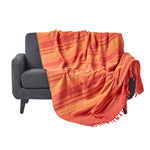 Cotton Morocco Striped Throw | 225cm x 255cm | Terracotta
