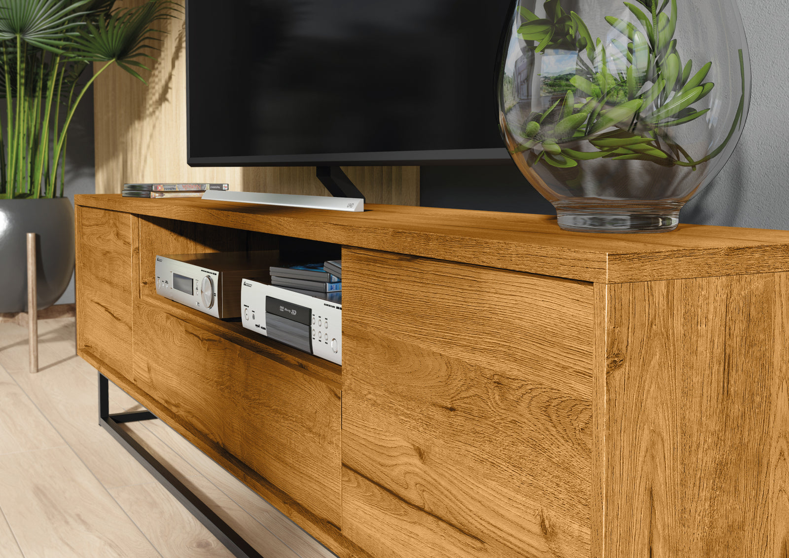 Rift Tv Unit 200cm - Oak / Rustic | Oak
