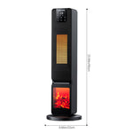 Smart Ptc Tower Heater With Wifi – Black Abs, Remote Control, Led Display, Adjustable Thermostat, 800w/2000w