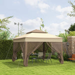 Garden Folding Tent Heavy Duty Pop Up Gazebo For Party | Brown