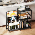 Record Player Stand, 3-tier Side Table With Vinyl Record Storage | Black