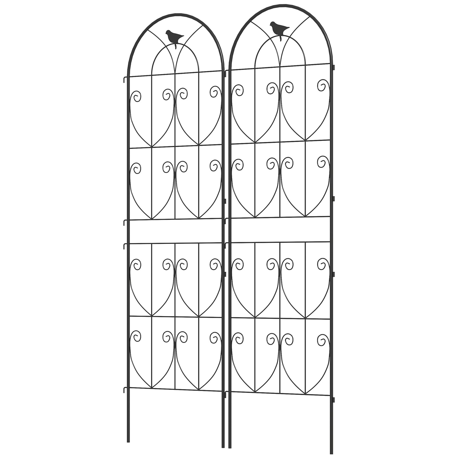Outsunny Set Of 2 Metal Garden Trellis, Outdoor Trellis Panels, 180 X 50cm