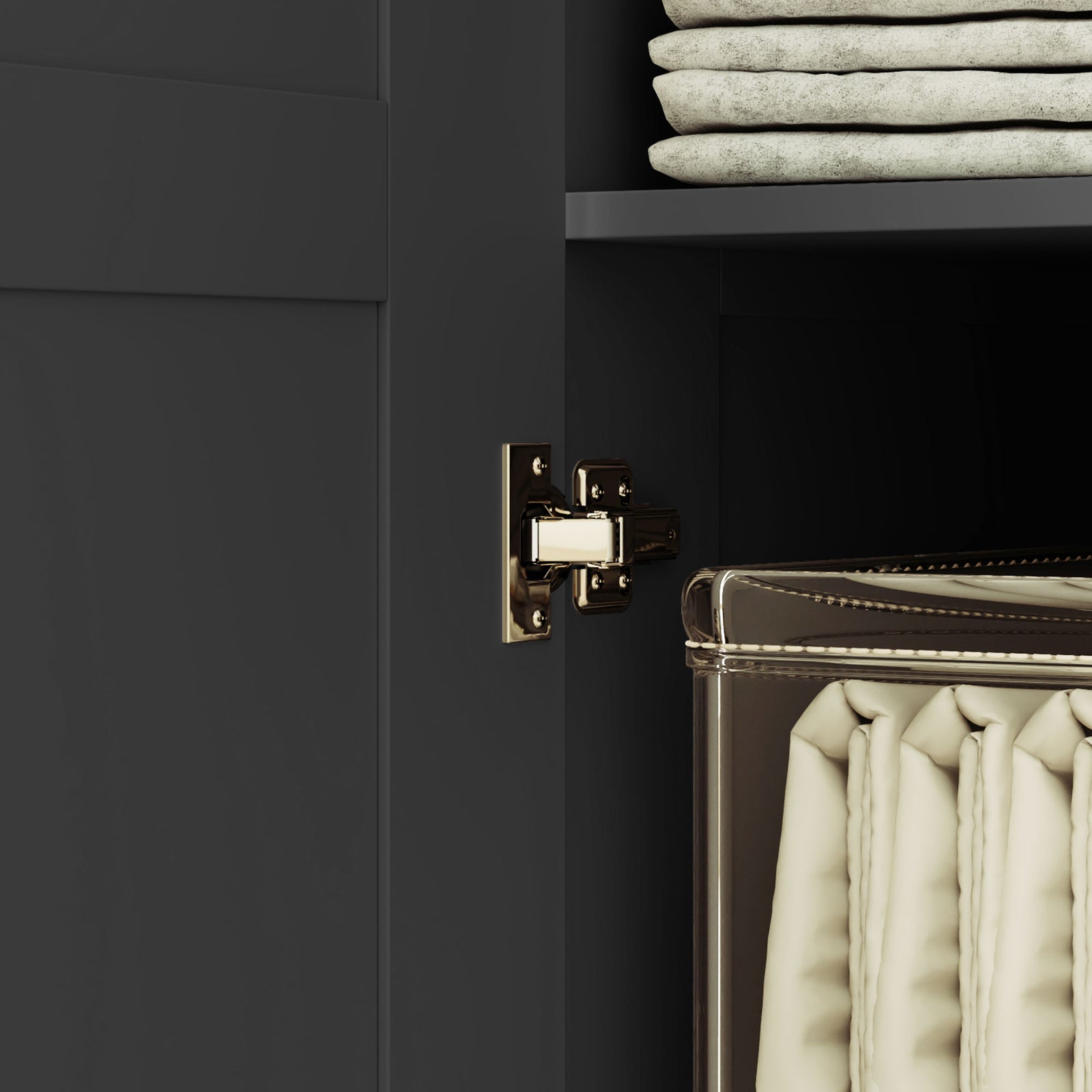 Wardrobe For Bedroom, Double Wardrobe With Hanging Rail | One Size | Black