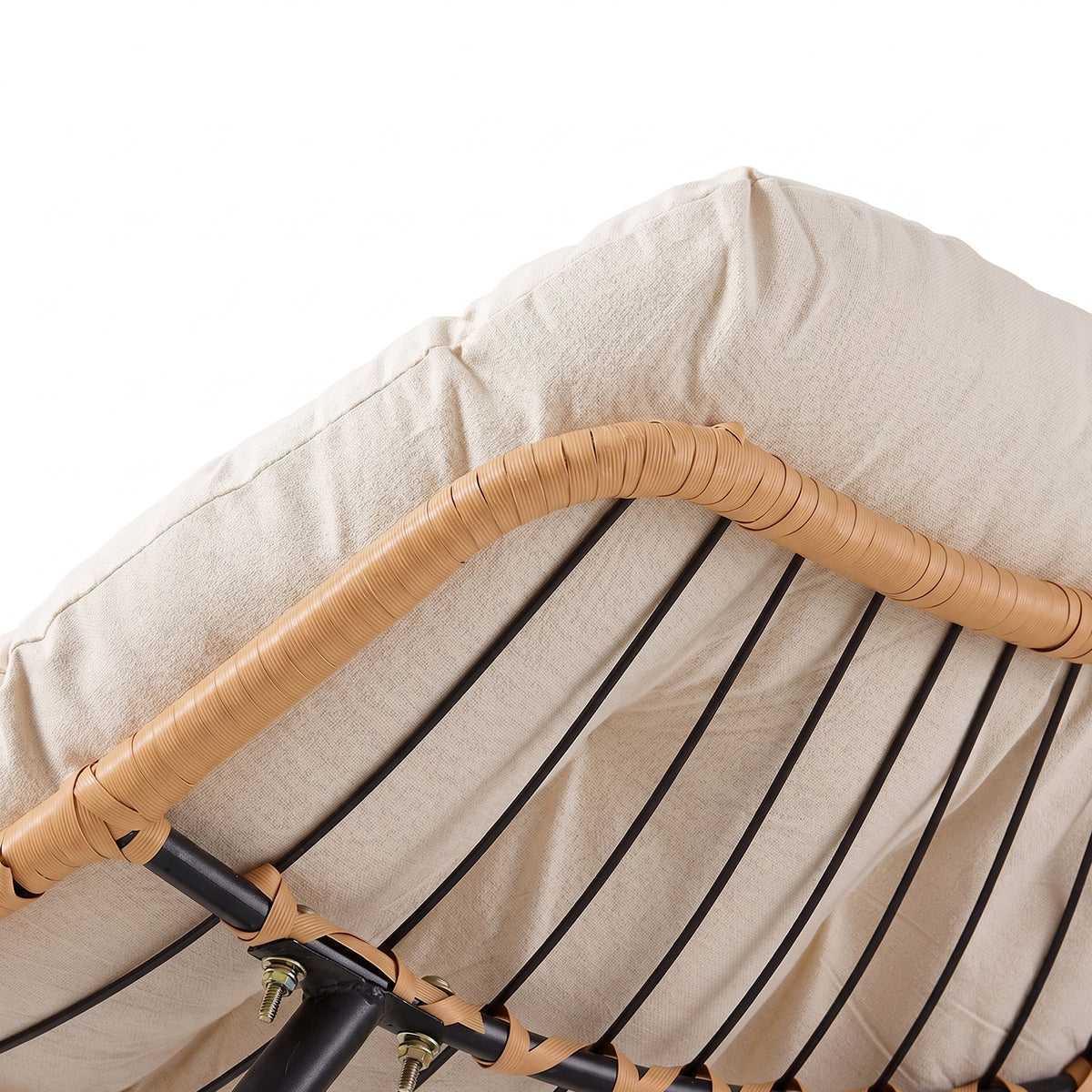 Modern Rocking Chair with Cushion – Compact | Beige