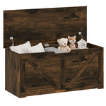 Storage Trunk For Living Room, With Safety Hinges, 100cm | Rustic Brown