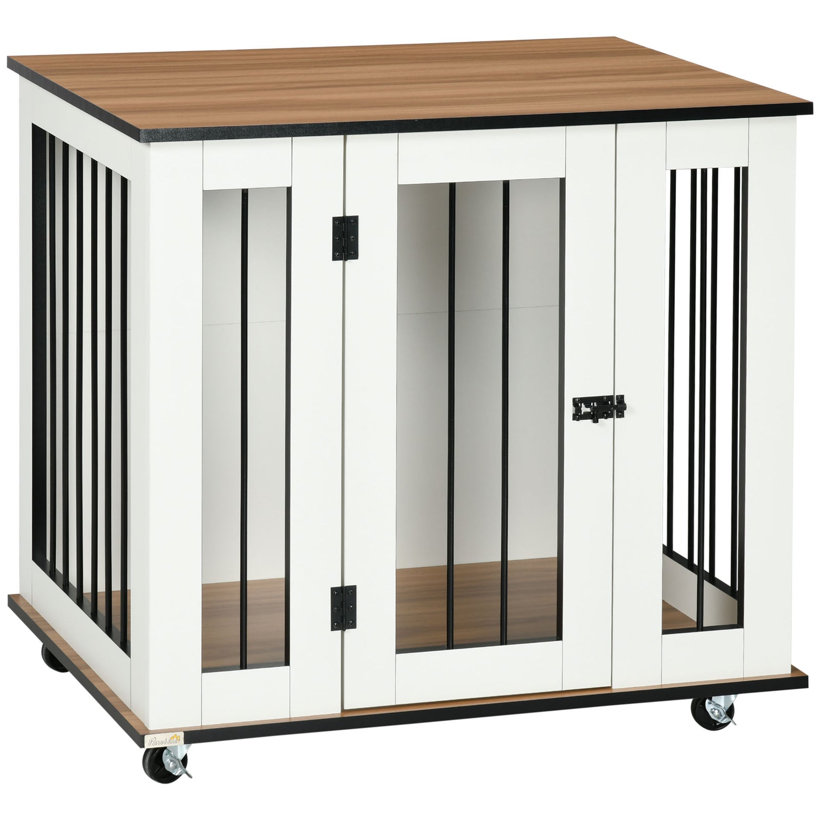 Dog Crate Table W/ Wheels, For Medium Dogs - White