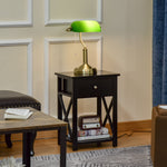 Banker's Table Lamp W/ Antique Bronze Tone Base | One Size | Green