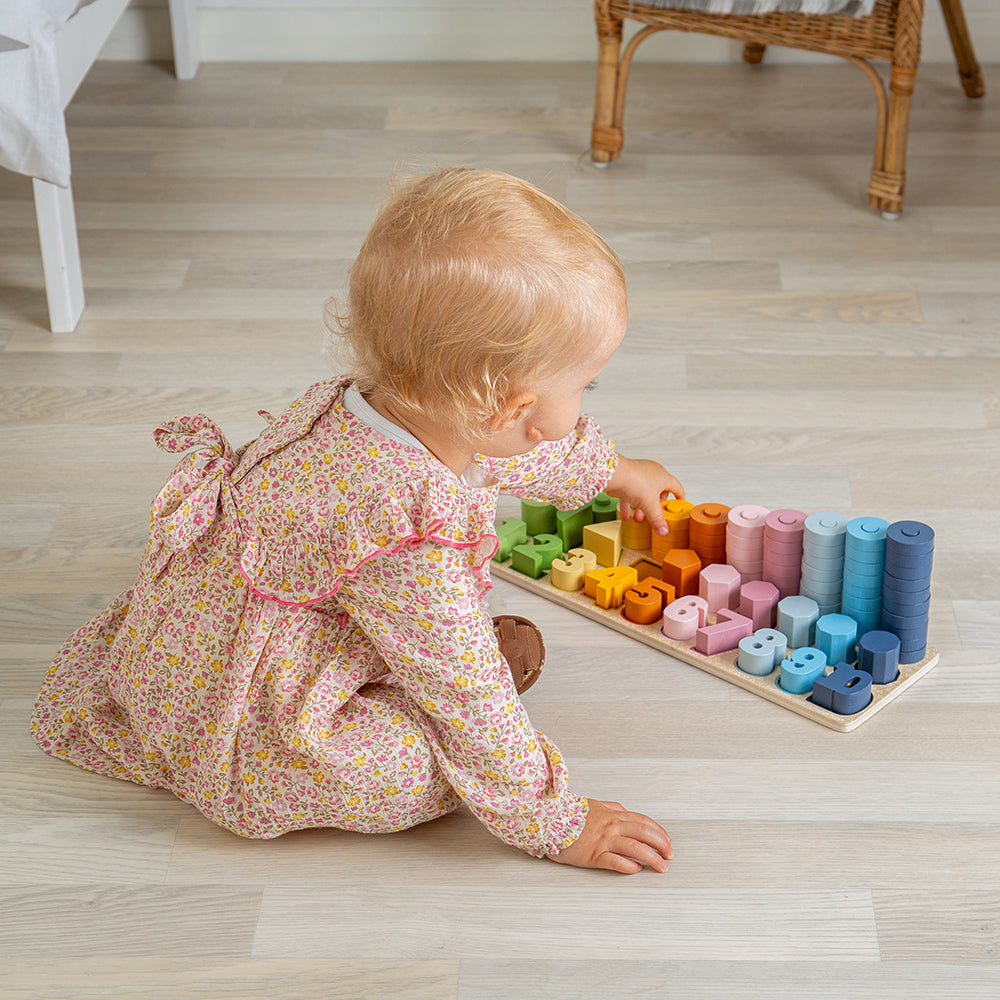 1-10 Wooden Counting Puzzle Board - 78 Pieces