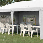3 X 6m Garden Pop Up Gazebo, Height Adjustable | White