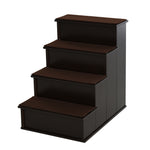 4 Step Wooden Dog Steps Pet Stairs Cat Ladder For Bed Couch | Brown