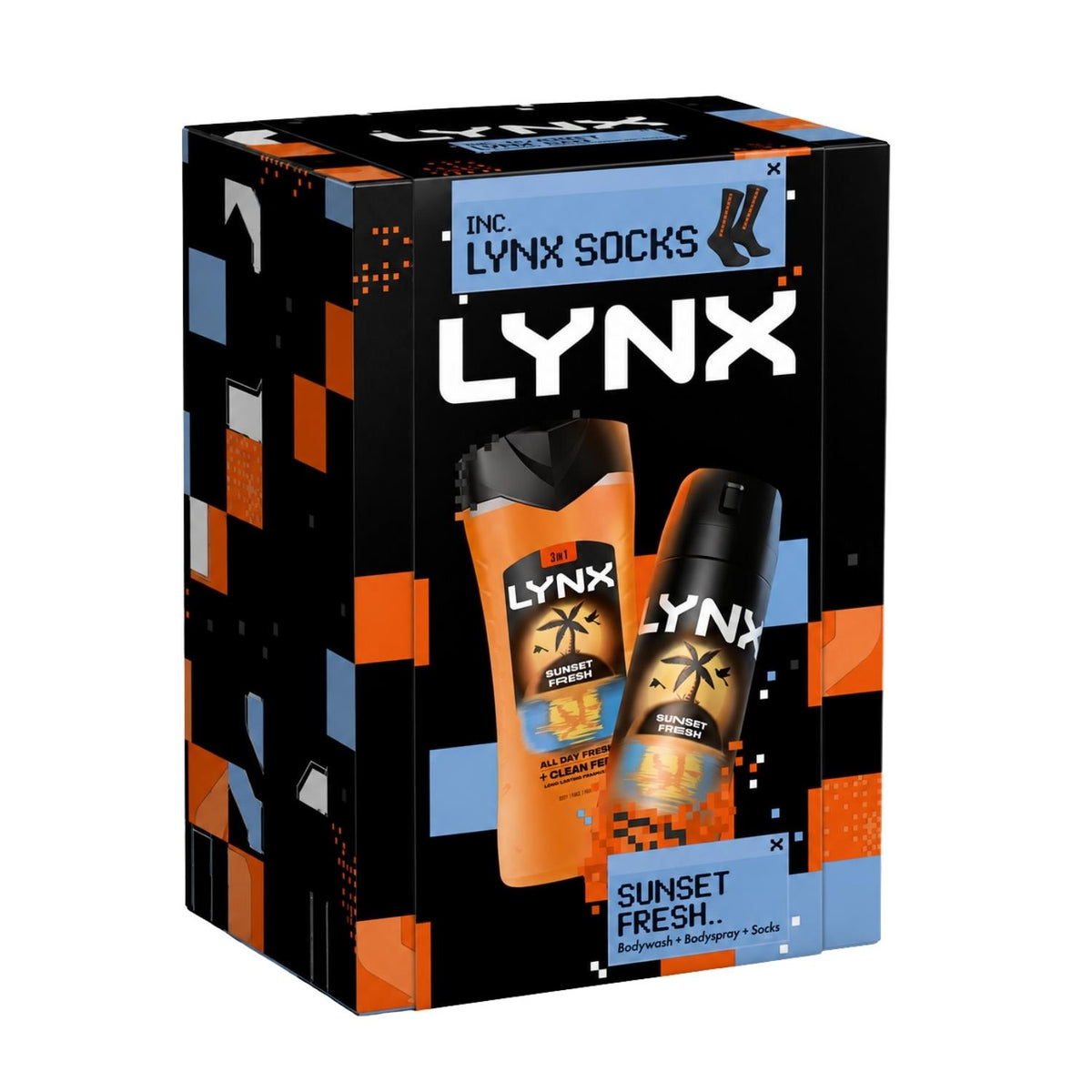 Sunset Fresh Duo & Socks Gift Set: Wash, Spray, Socks | Set of 4