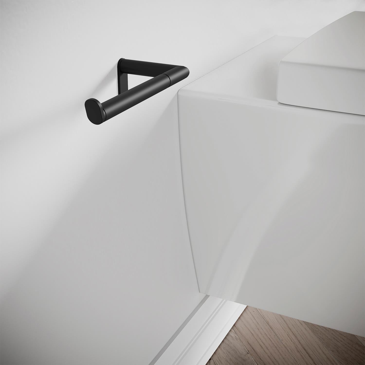 Toilet Roll Holder, Matt Black, Micra Collection