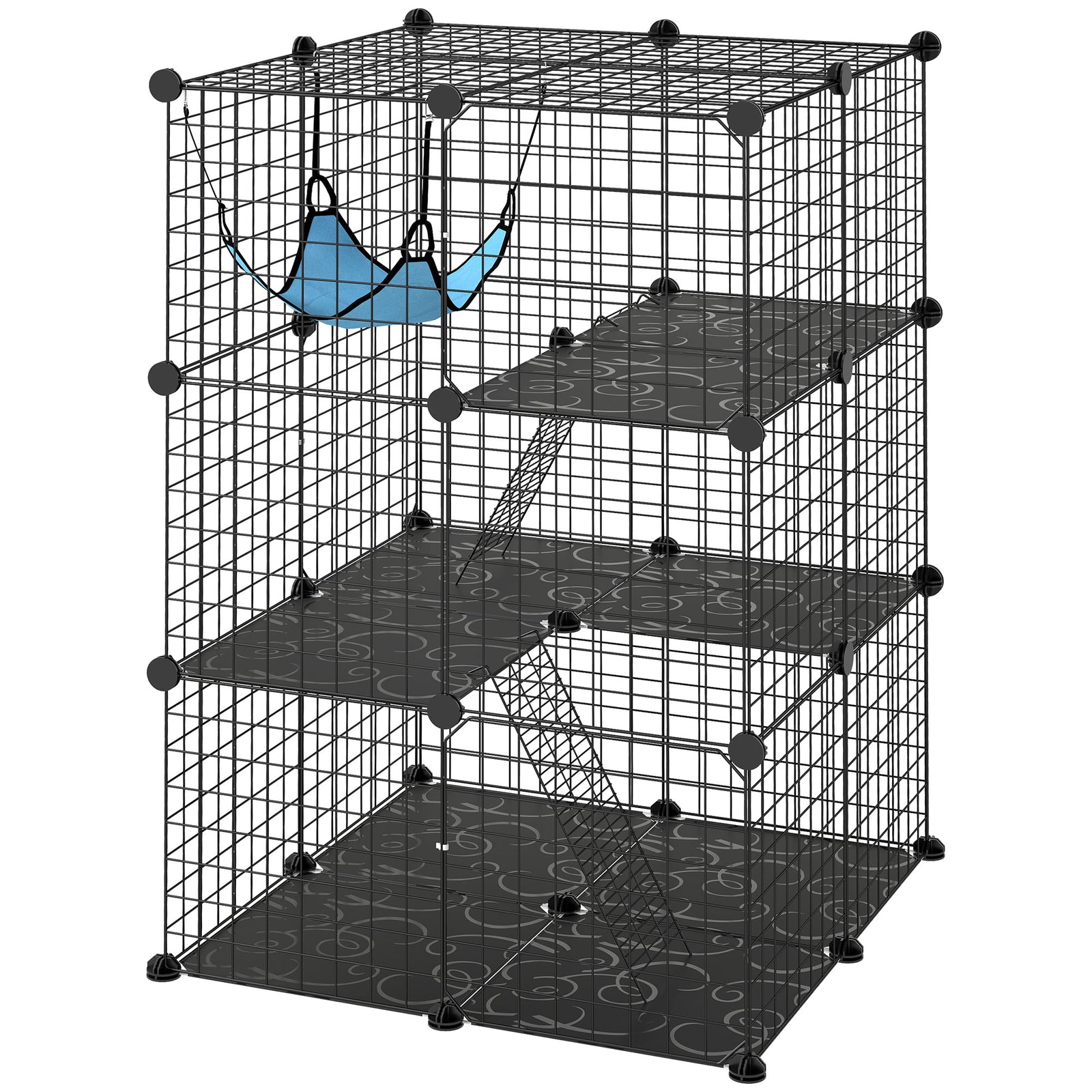 Indoor Cat Cage With Diy Customisable Design | 105cm | Black