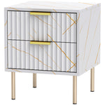 Bedside Table Bedside Cabinet With 2 Drawers For Bedroom | One Size | White
