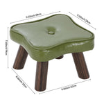 Pu Upholstered Footstool With Wooden Legs