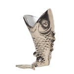 HOMESCAPES Silver Fish Vase For Flowers