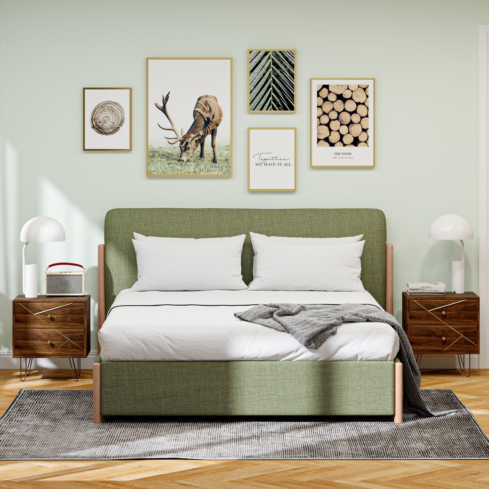 HOMCOM Bedside Tables Set Of 2, Modern Side Table Set 2 Drawers