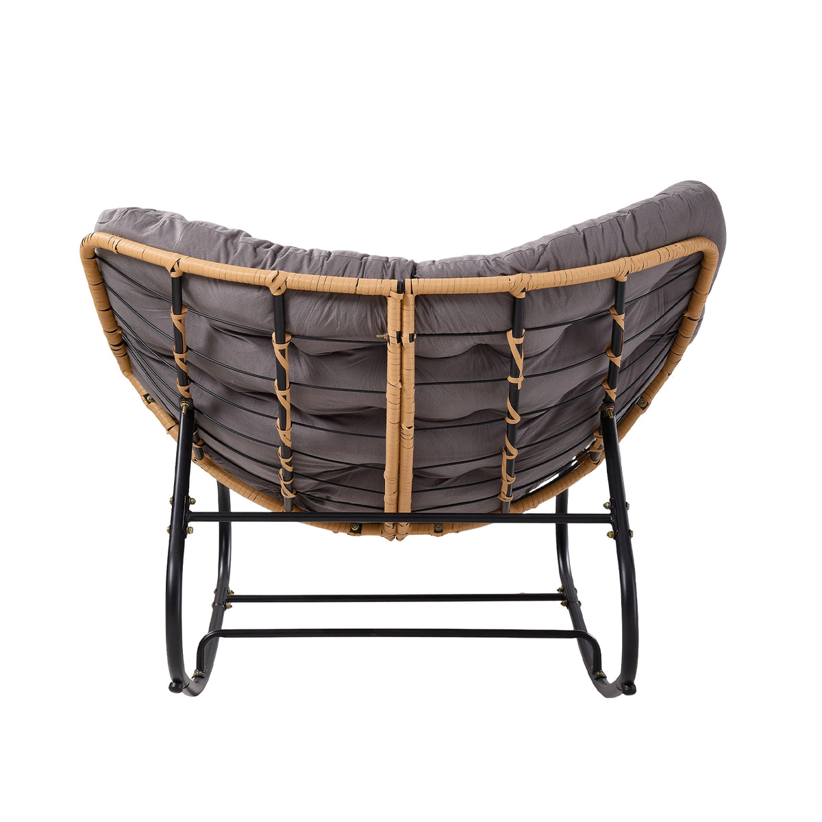 Modern Rocking Chair with Cushion – Compact | Grey