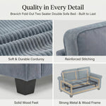 Ramy Corduroy Sofa Bed 2 Seater | Blue