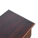 Solid Wood Turned Occasional Table, 1 Drawer and 2 Open Shelves, Dark Brown