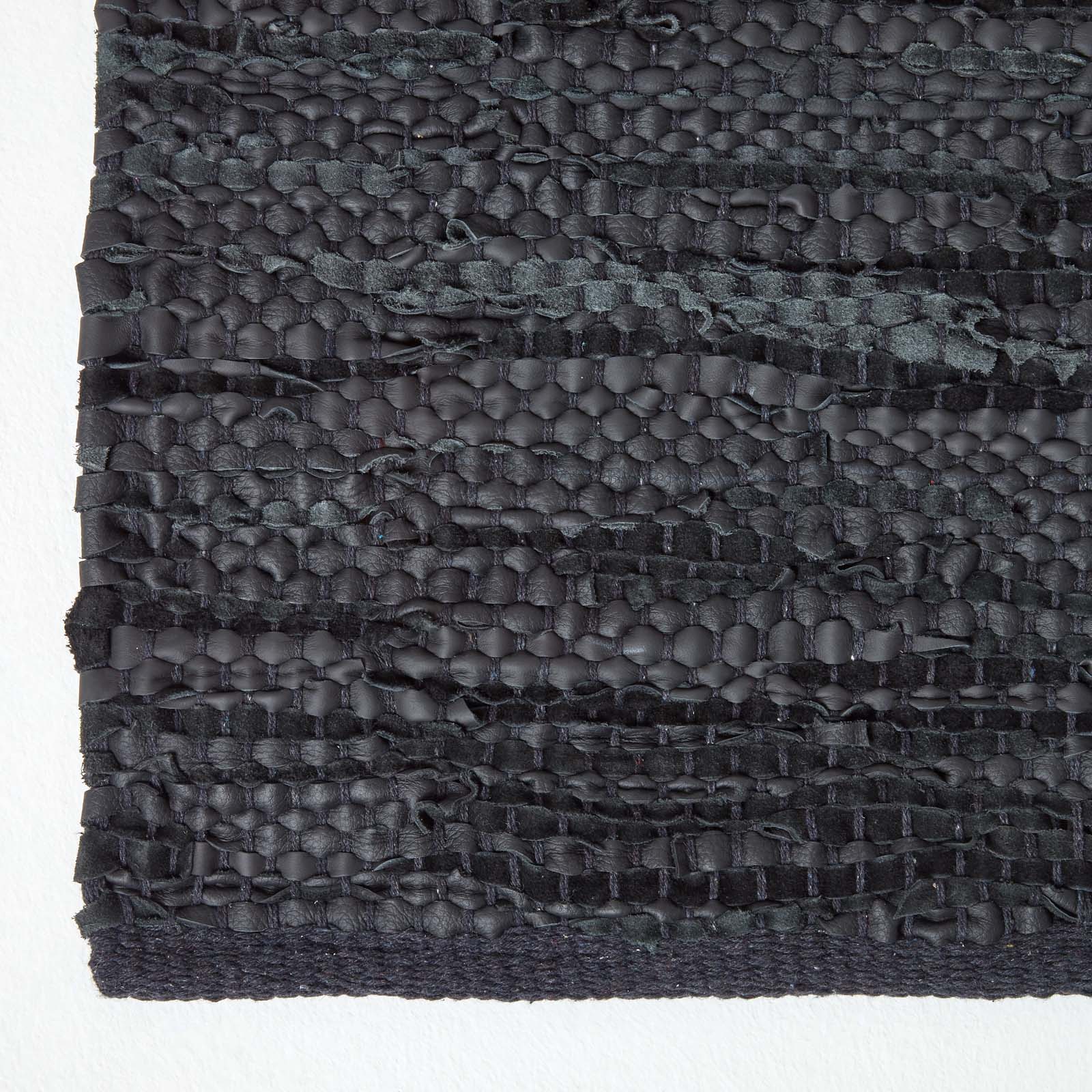 Denver Leather Woven Rug | 150cm x 240cm | Black