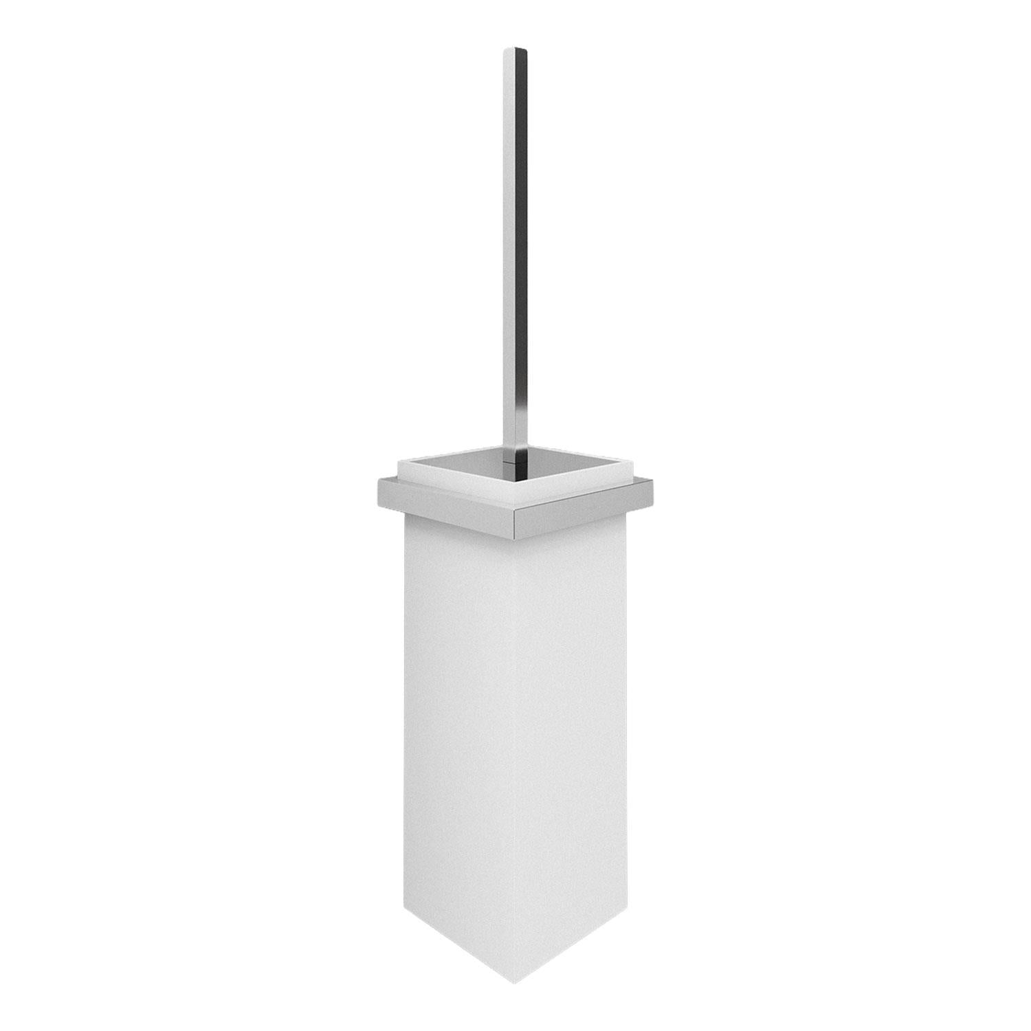 Toilet Brush, Siver Gloss, Wall-mounted. Collection The Grid
