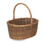 Oval Unpeeled Willow Shopping Basket | Small | Brown