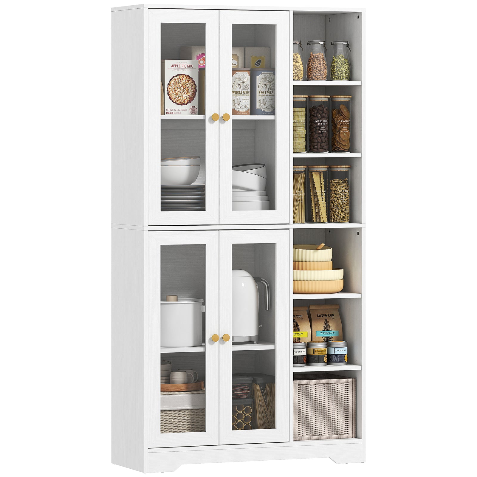 172cm Tall Kitchen Cupboard, Pantry Storage Cabinet | White