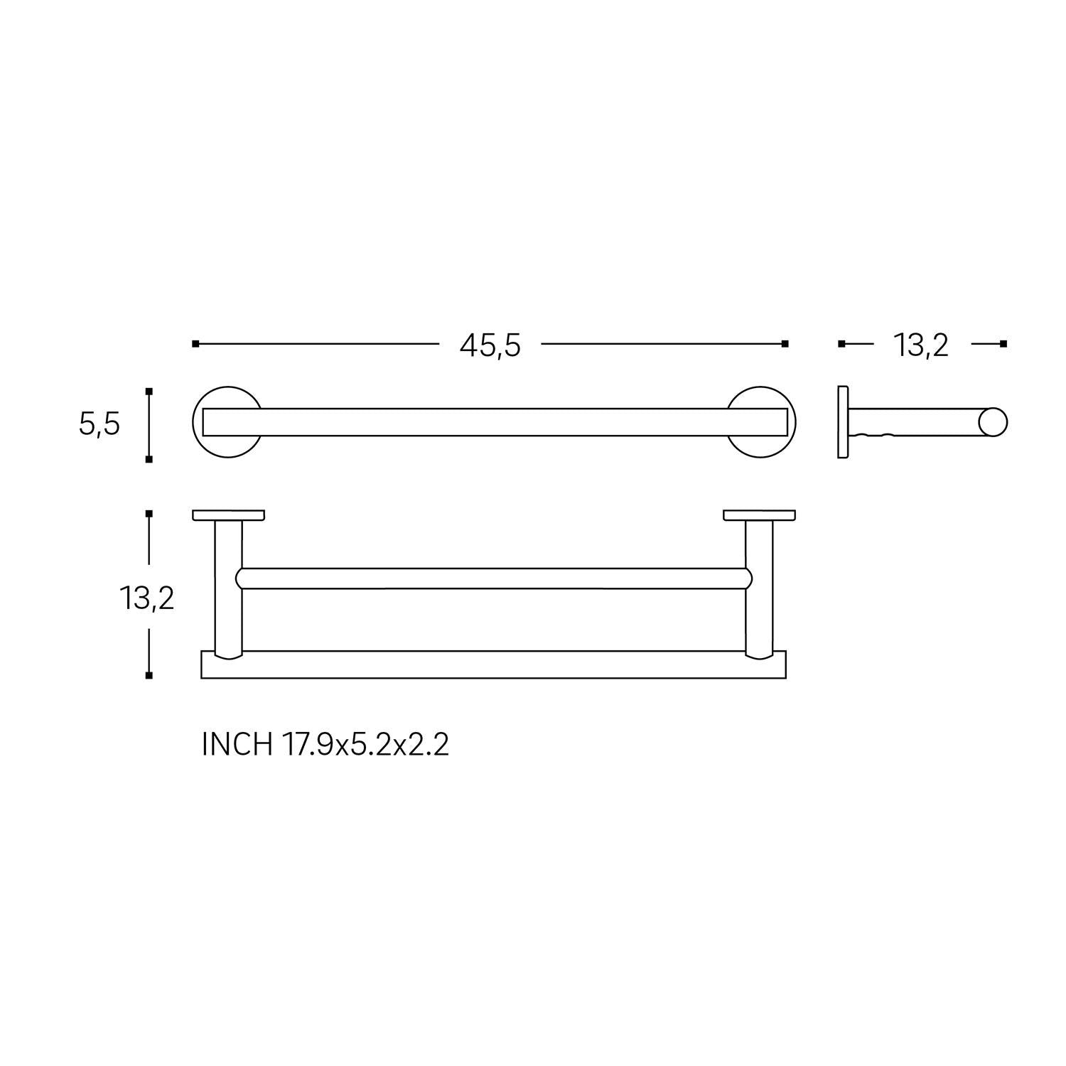 Towel Rack, Architect S+ Collection | Chrome