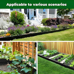 5-piece Galvanised Steel Lawn Edging Set With Serrated Edge | Black