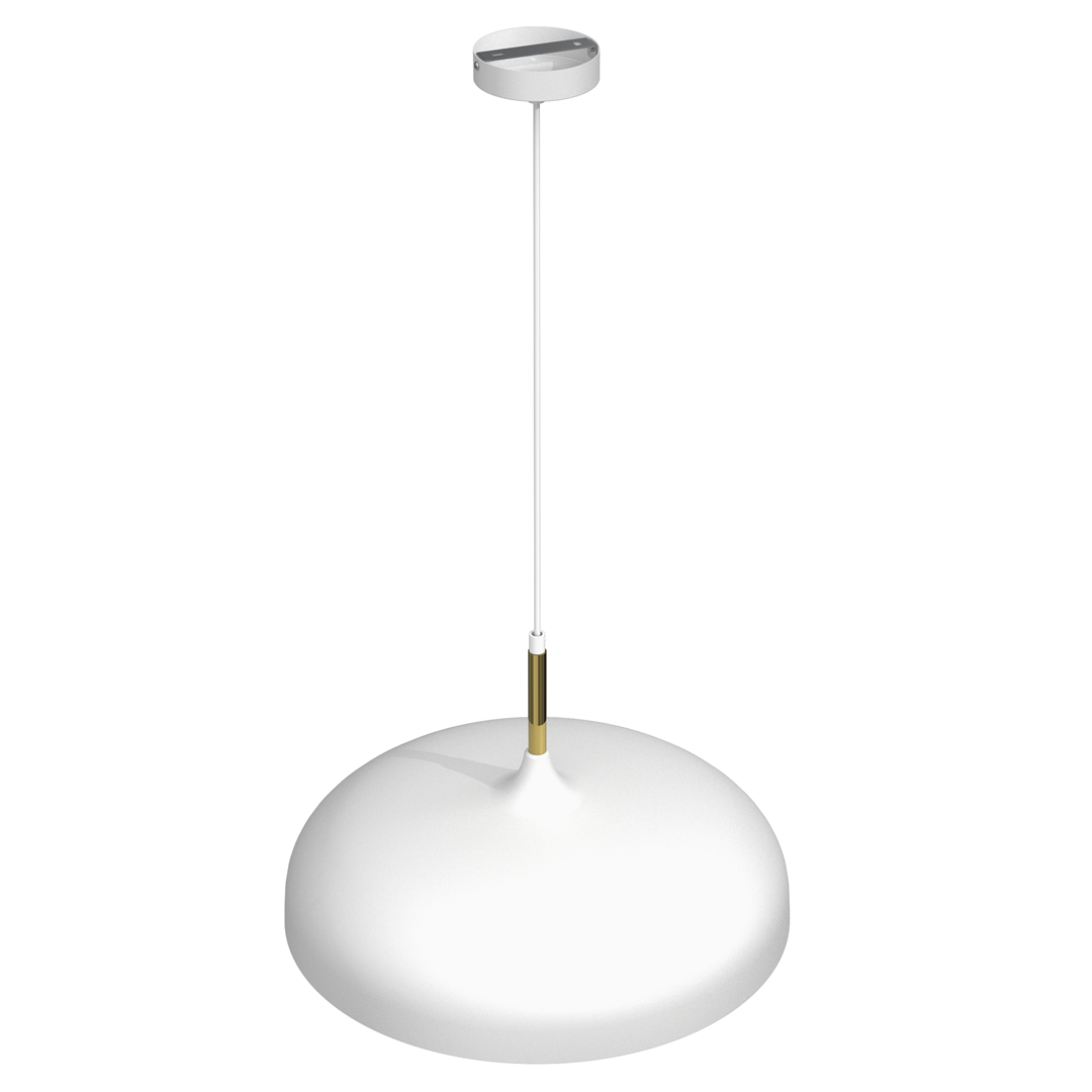 Lincoln 45cm Pendant Lamp Stylish Hand Made Scandi Style Lamp With A Golden Finish To The Shade Interior 1xe27 | 45cm | White