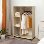 HOMCOM Rolling Open Wardrobe Hanging Rail Storage Shelves For Clothes