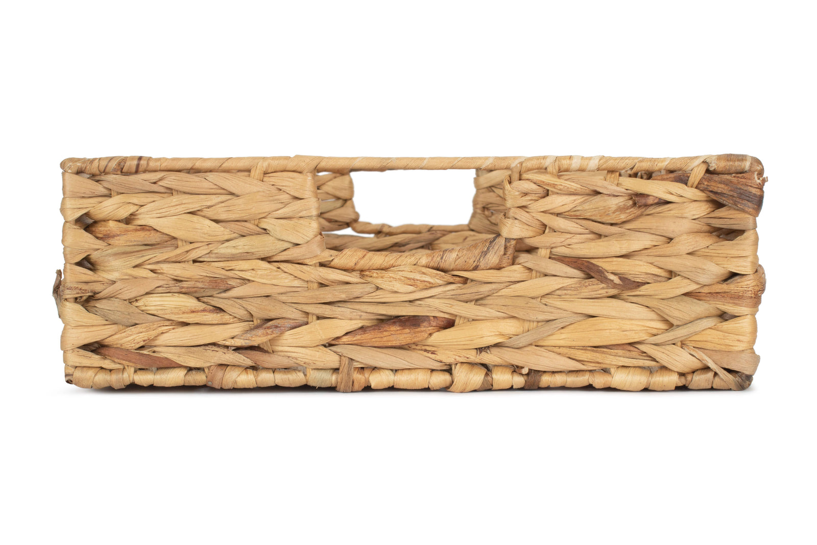 Water Hyacinth Shallow Rectangular Storage Basket | Medium | Brown