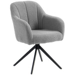 HOMCOM 360 Degree Swivel Accent Chair, Teddy Fleece Armchair, Grey