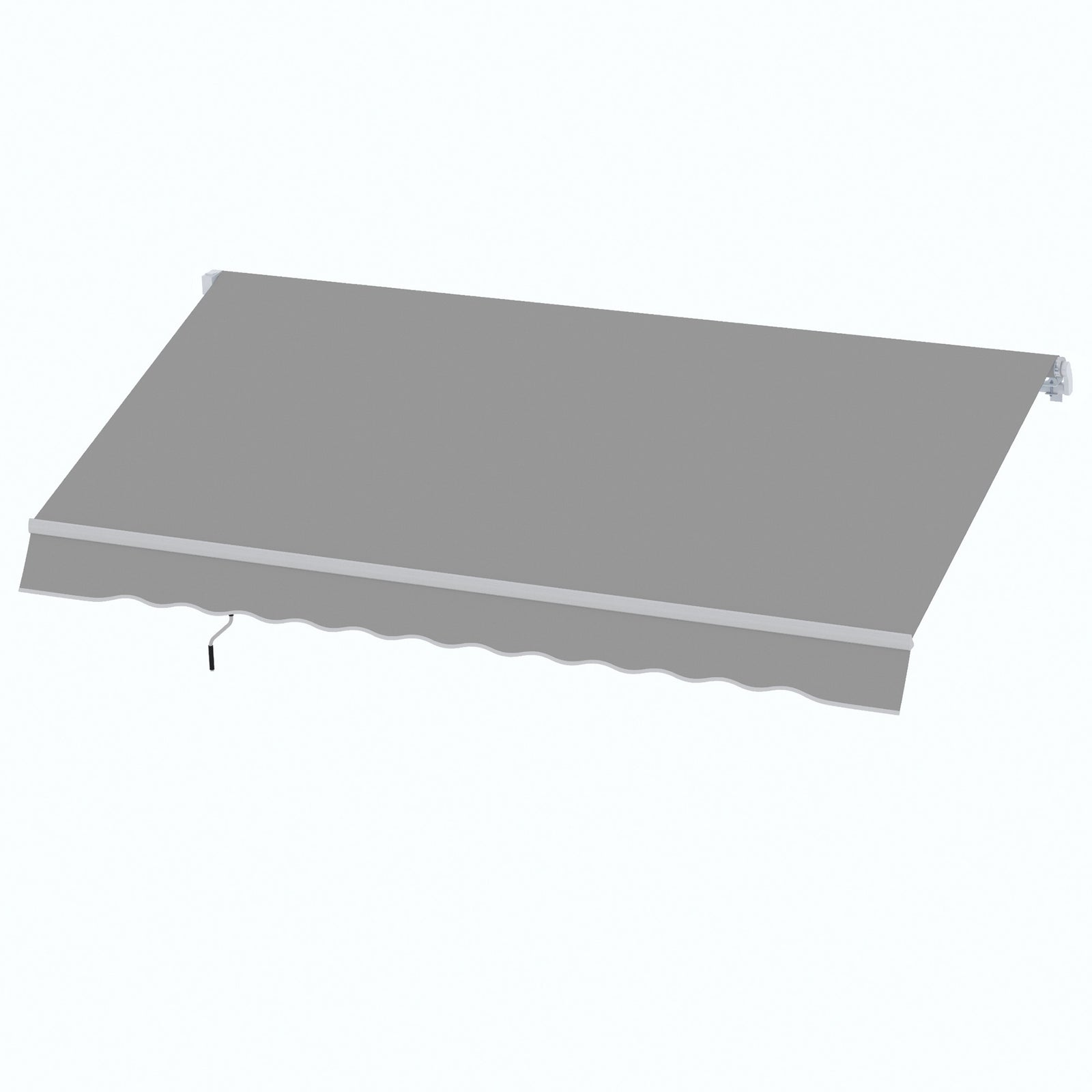 4x2.5m Retractable Manual Awning, Crank Handle | Light Grey