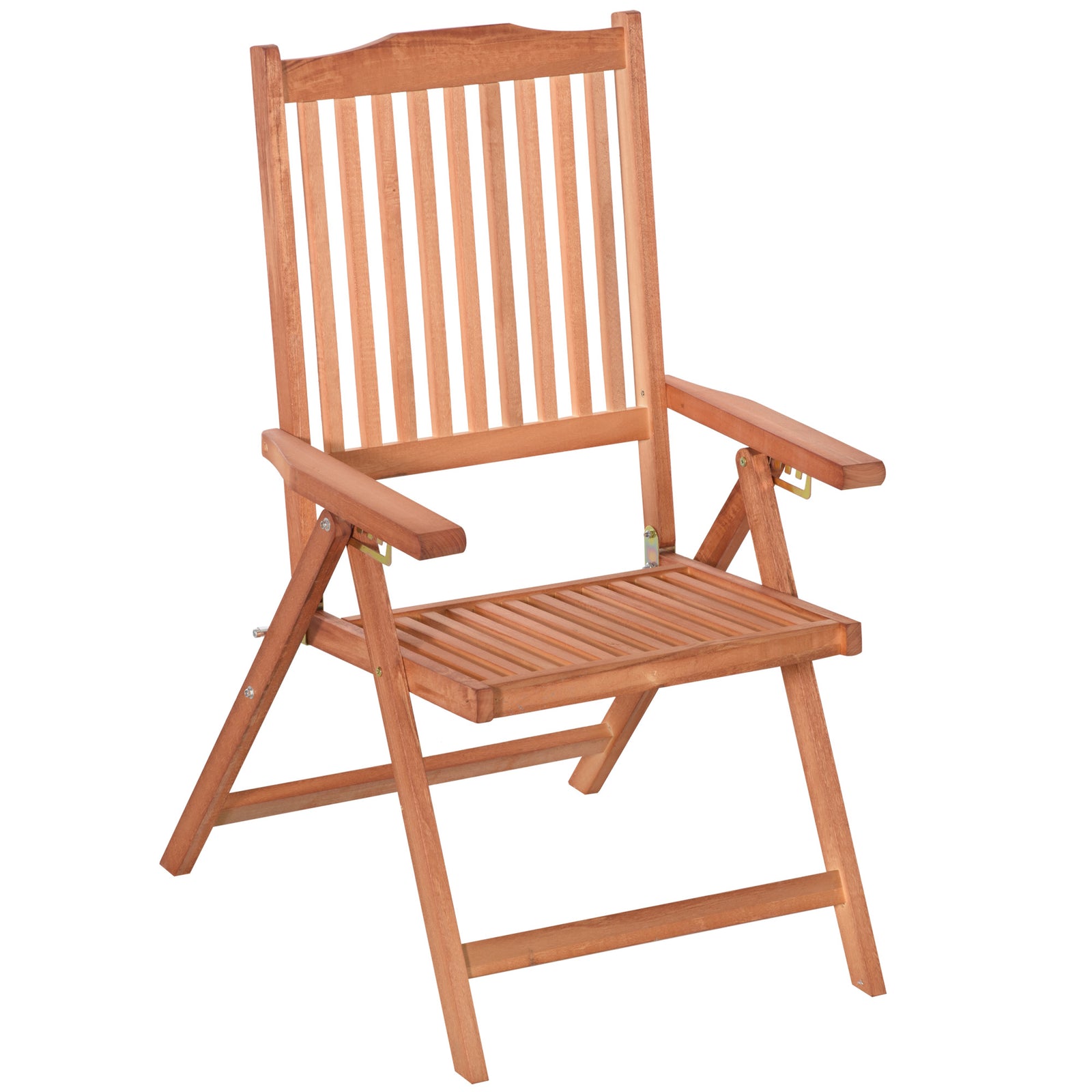 5-position Acacia Wood Chair Folding Recliner Seat