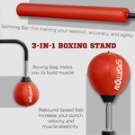 140-205cm Boxing Bag Freestanding Punching and Kicking Bag | Red