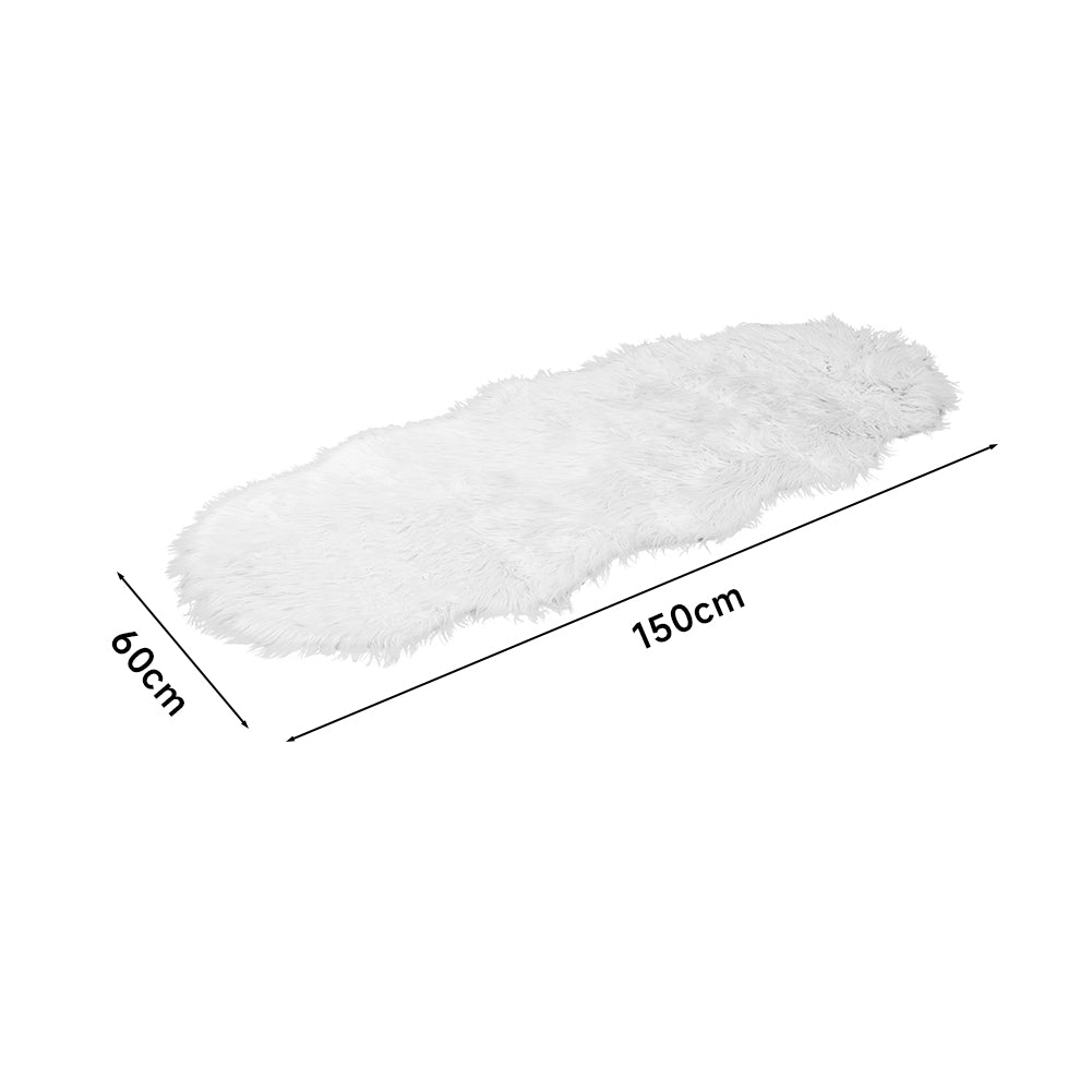 Faux Fur Sheepskin Rug | White