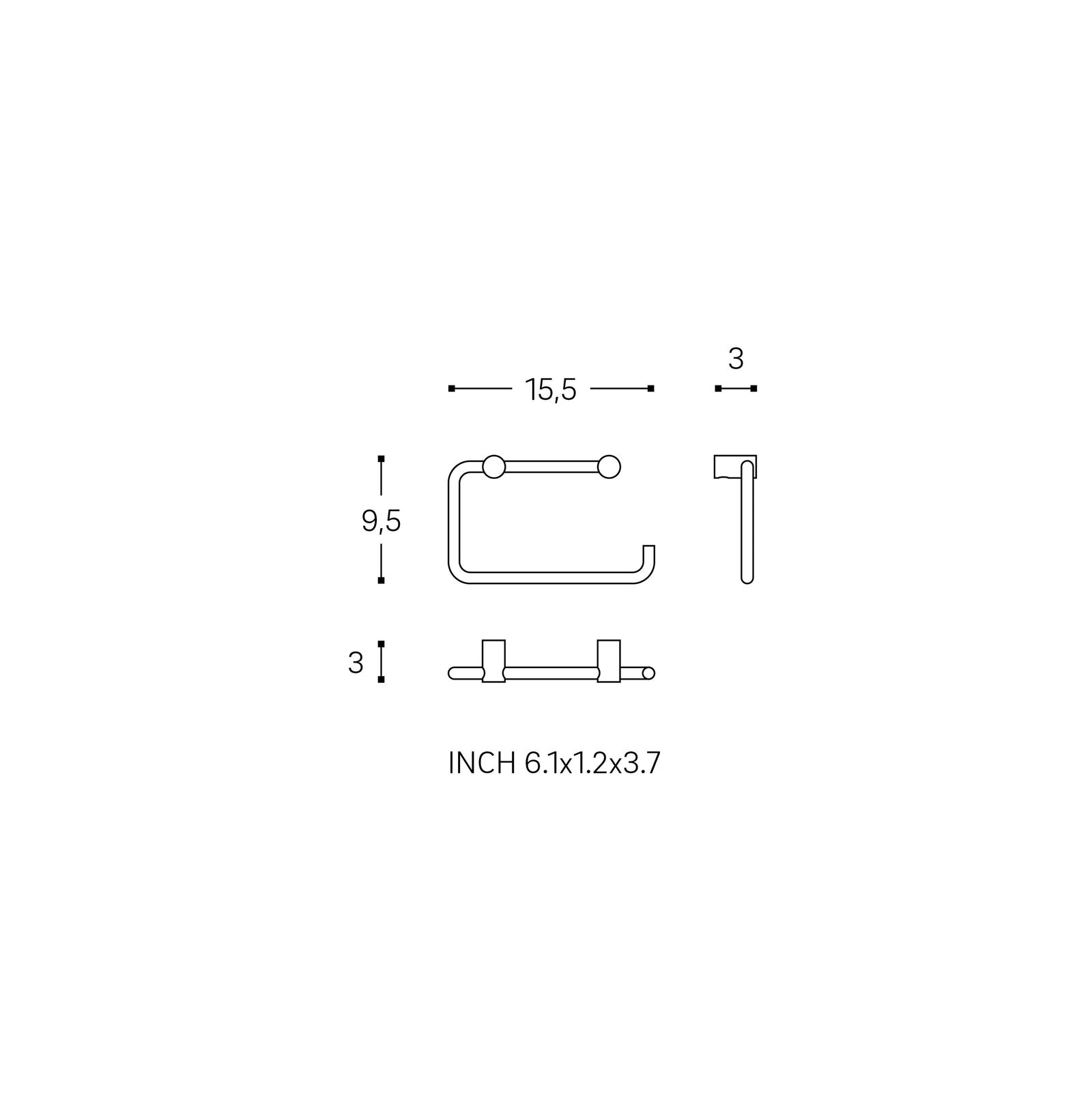 Paper Holder/towel Rack Matt Black Logic