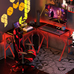 Corner Gaming Desk W/ Monitor Stand Cup Holder | Red