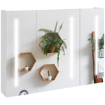 Wall Mounted Bathroom Storage Cupboard With Light, Mirror