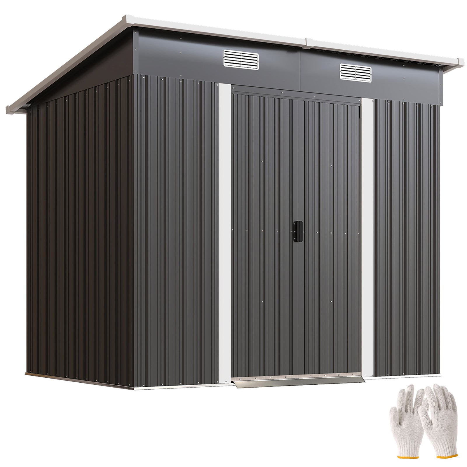 7 X 4ft Outdoor Garden Storage Shed For Garden | Black